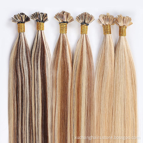 Wholesale flat tip indien vendors 100% human hair remy virgin blonde flat tip hair extension straight flat tip hair extension